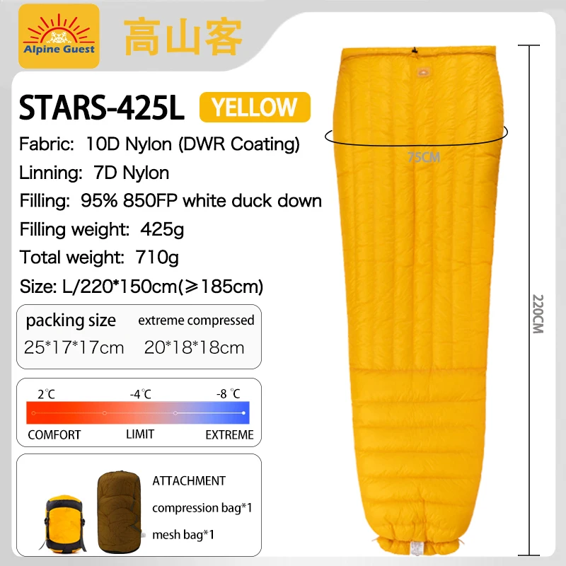Alpine Guest Ultralight Duck Down 850FP Sleeping Bag - Image 20