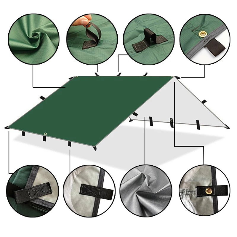 3m x 3m Lightweight Waterproof Rain Fly Tarp - Image 4
