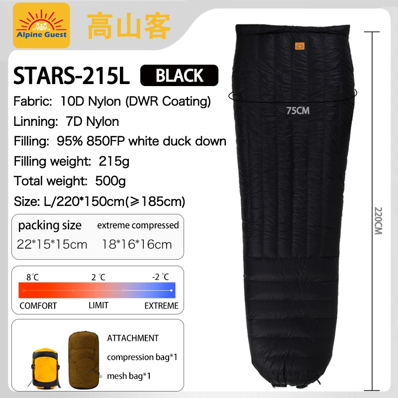 Alpine Guest Ultralight Duck Down 850FP Sleeping Bag - Image 19