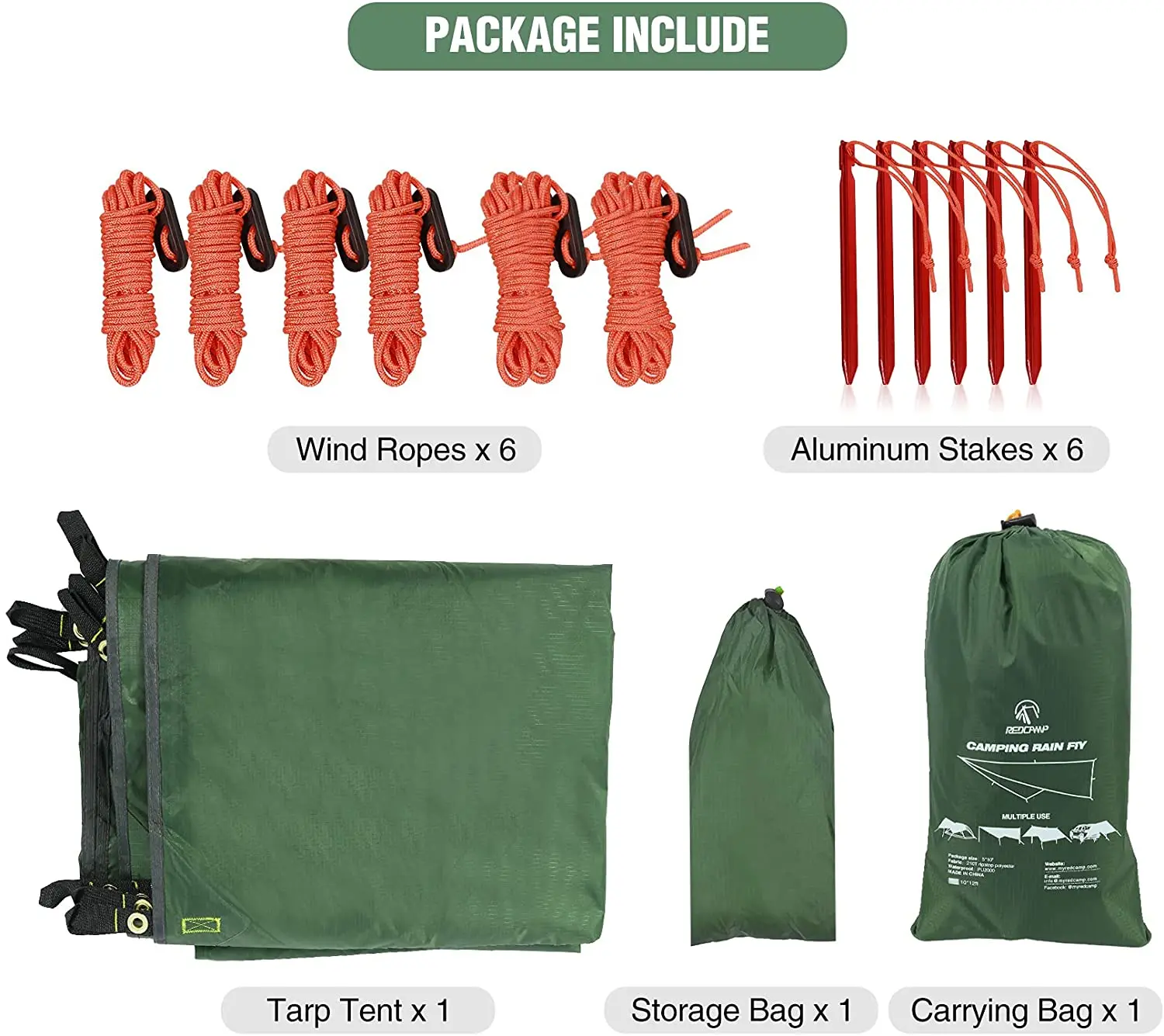 Lightweight 10x12ft Outdoor Rain Fly Tarp - Image 2