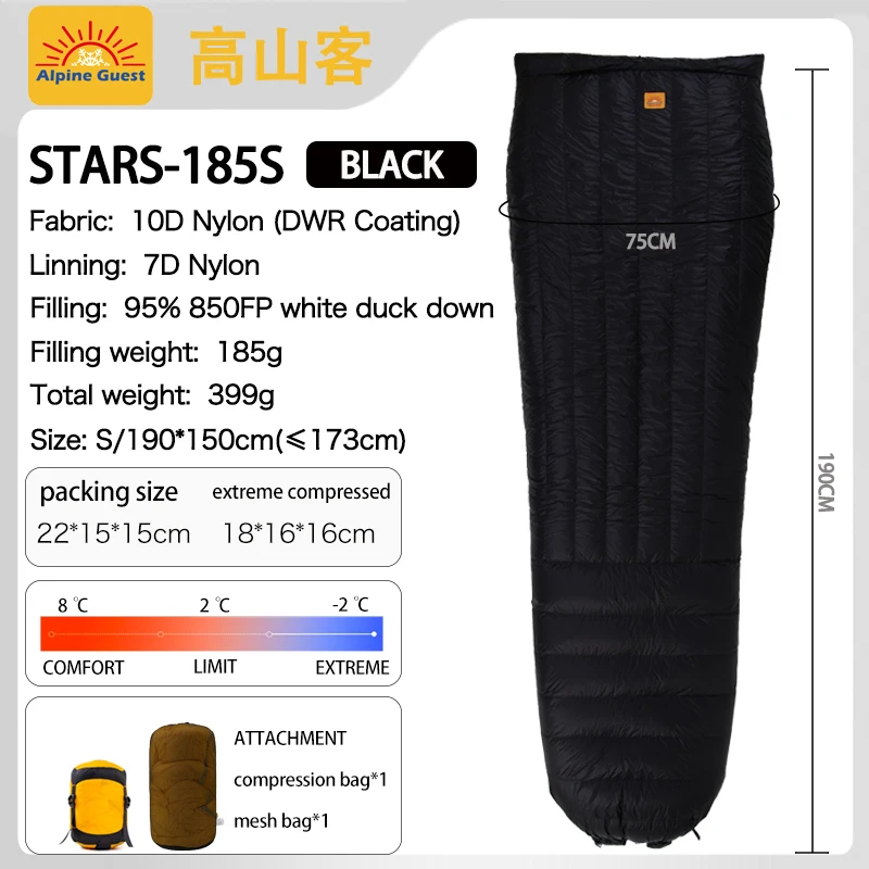 Alpine Guest Ultralight Duck Down 850FP Sleeping Bag - Image 7