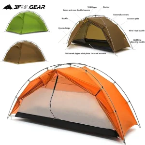 3F TAIJI 1 Single Tent Ultralight Camping Tent Outdoor Portable Double Layer Waterproof Climbing Hiking 15D Nylon Tents