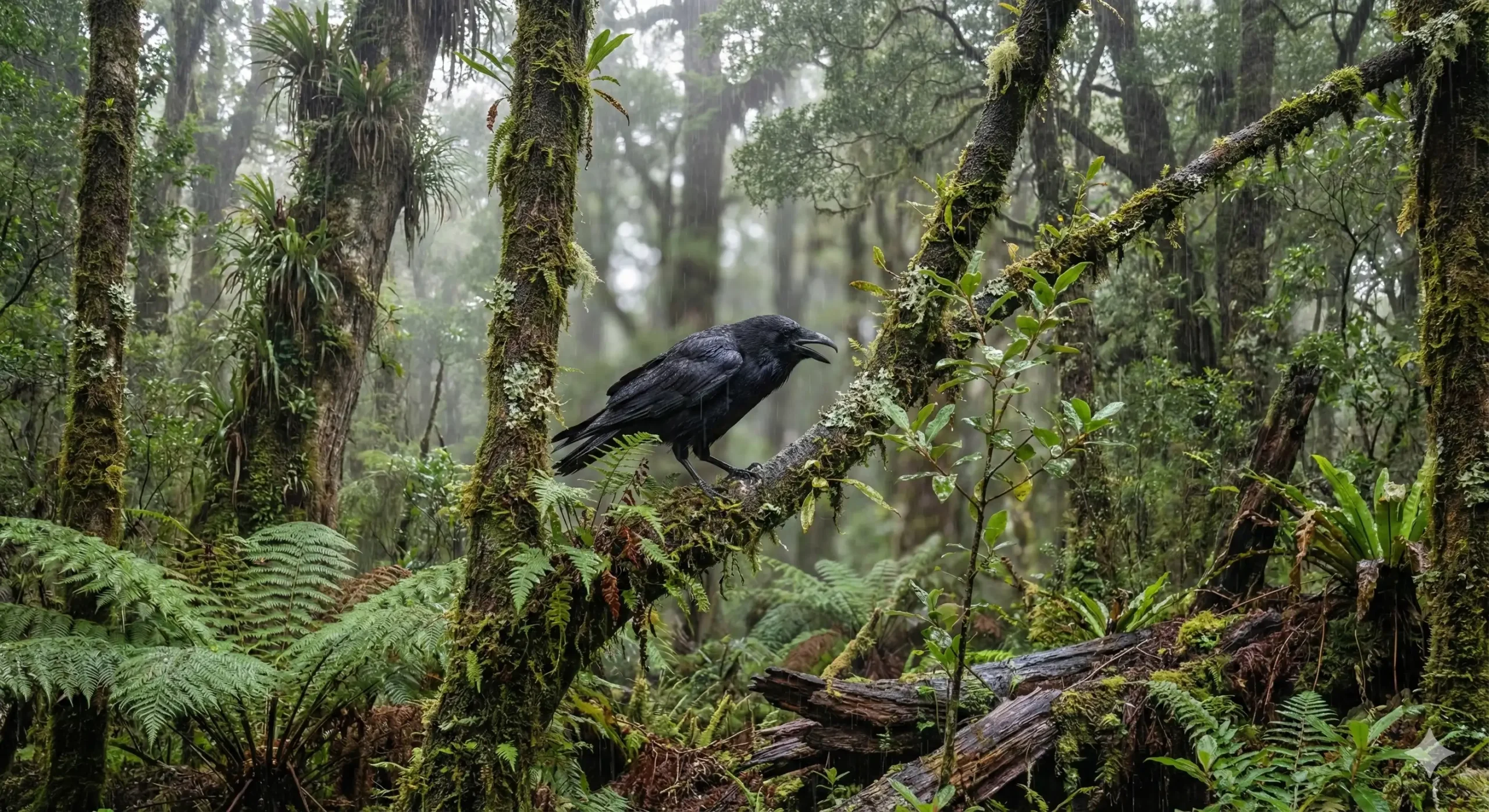 Raven in the forest